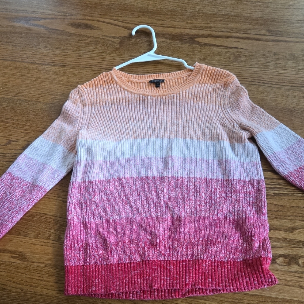 Talbots Women's Sweater in Gradient Orange and Pink
